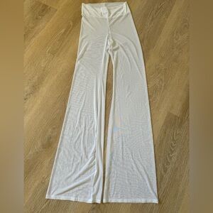 White mesh wide bottom pants